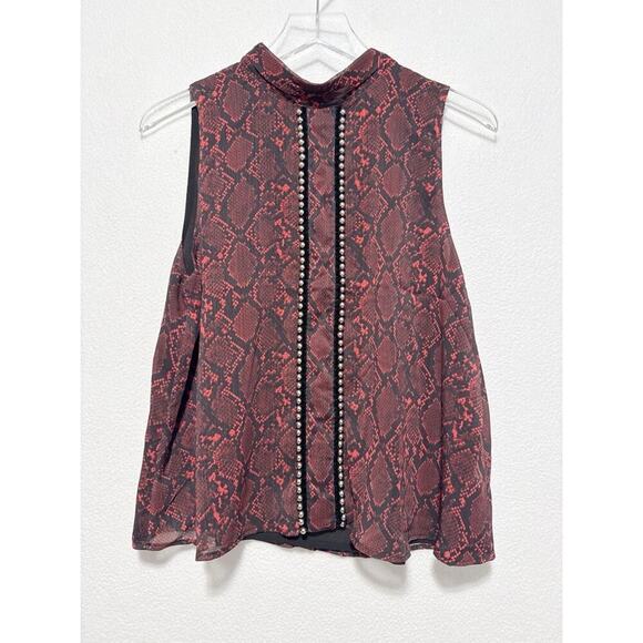 NWT Endless Rose Animal Print Keyhole Back Top Size M - Picture 3 of 5